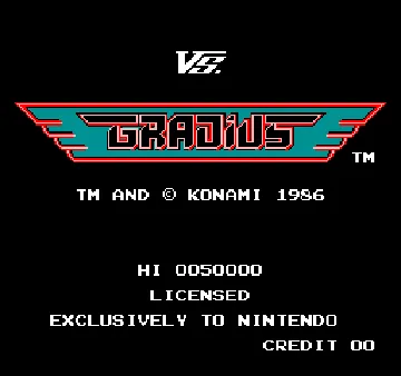 Vs. Gradius screen shot title